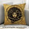 DoubleSided Retro Medusa Velvet Pillow Cover Luxury Baroque Art Printed Cushion Case X Inches with Zipper for Sofa