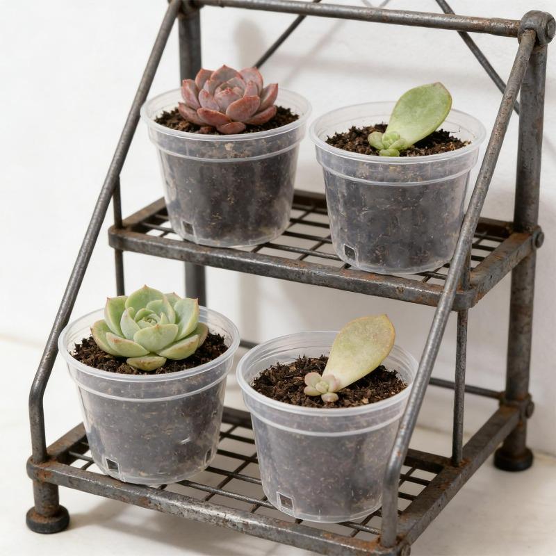 1/5Pcs Round Planter Pot Transparent Orchid Container Plastic Nursery DIY Planter Pot Seedling Cup Household Garden Supplies