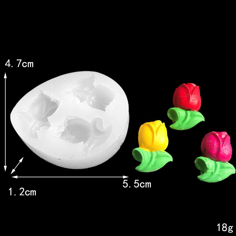 Crystal Drop Glue Three-dimensional Mold 3D Rose Tulip Small Wreath Decoration Mold DIY Silicone Jewelry Decoration Mold