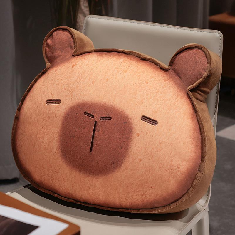 Cartoon Toast Capybara Cat Plush Toys Lovely Animal Pillow Sleeping Cushion Stuffed Soft Sofa Back Pillow Birthday Gifts