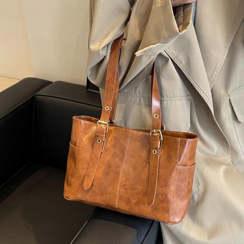 Mode Retro Damen PU Leder Schultertaschen Trend Lady Achseltasche Große Kapazität Damen Pendler Handtasche CLE