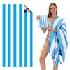 Double-Sided Fleece Beach Towel With Vertical Stripe Quick-Dry Sand-Resistant Swimming Pool Vacation Travel