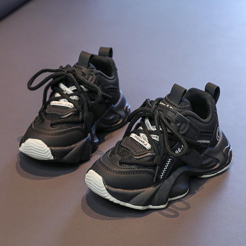 

Однотонные детские спортивные туфли весна 2025 популярная мода кроссовки для девочки для бега мальчики сетчатые дышащие туфли 30 чёрный