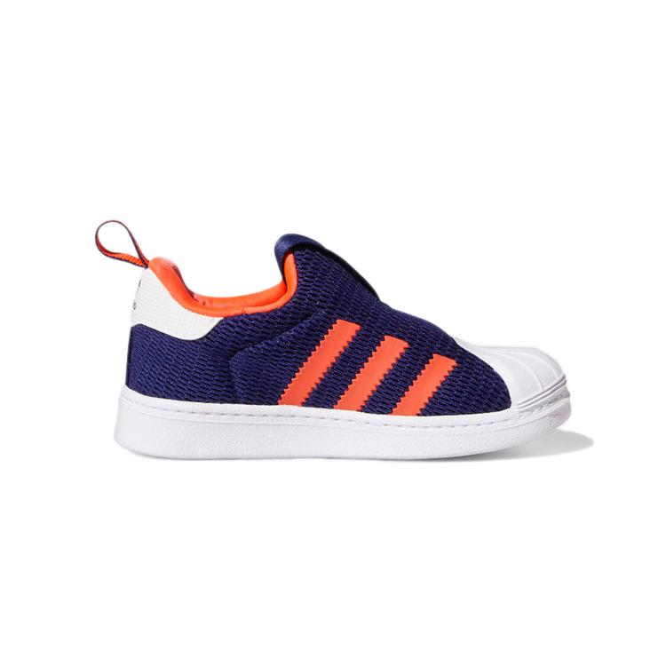 Adidas Originals SUPERSTAR 360 Abrasion Resistant Low top Toddler Shoes Blue Orange Infant And Toddler Q46323