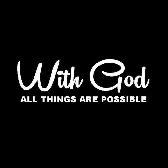 Med Gud Er Alt Mulig Bil Ting Er Vindu Kjøretøy Dekor Selvklebende Klistremerke