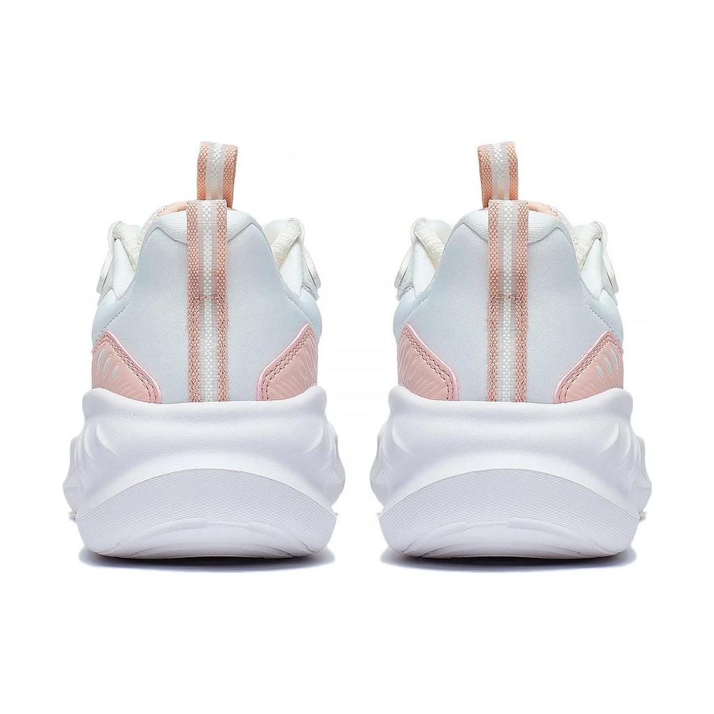 New LiNing EasyFit Fle Cushioning Anti Slip Wear Resistant Breathability Low Top Running Shoes Women's White Pink ARST074-1