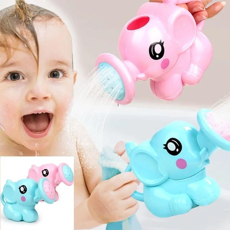 Baby Cartoon Elephant Shower Cup Newborn Child Shampoo Water Spoon Bath 2 Color