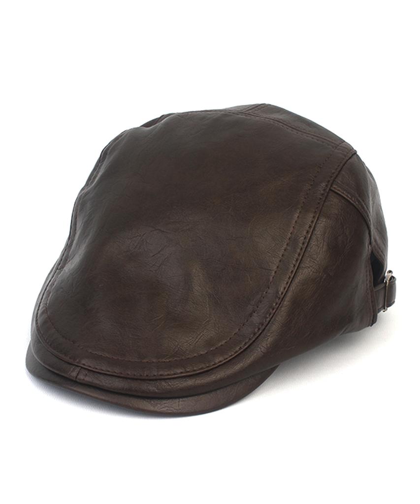 Yunibeosyeolkemiseuteuli Soft Leather Brown Sidebelt Hunting Cap