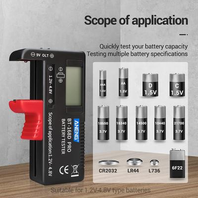 Battery Tester Universal Battery Checker Small Battery Testers for AAA AA C D 1.2-4.8V Button Cell Household Batteries