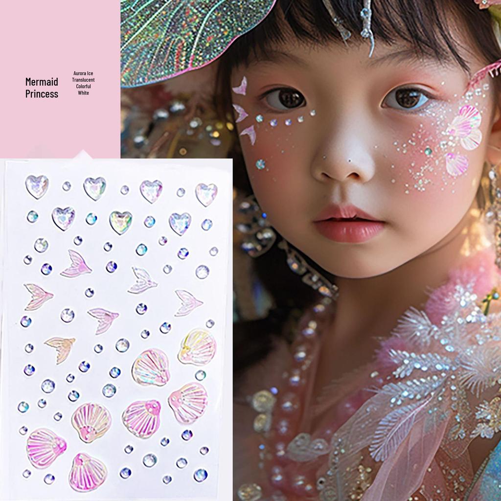 Iridescent Aurora Butterfly Eye & Nail Decals: Translucent Face and Decoration Stickers