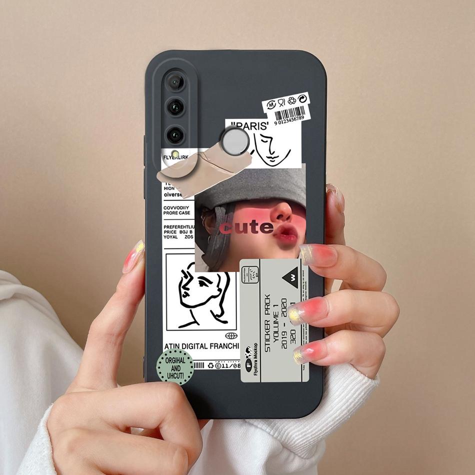 Cover For Honor 20i 20E 20 Lite Pro Case Bear Liquid Silicone Full Coverage Anti Drop Protectors For Honor 20Lite 20Pro Carcasa