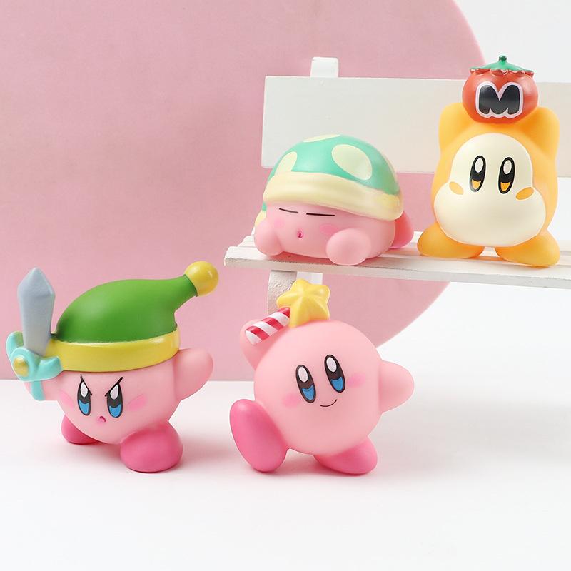 8-teilige Actionfiguren-Sammlung, Kirby Pink, süße Figuren, Sammlerstücke, PVC-Material, bestes Weihnachtsgeschenk für Kinder