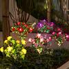 4Pcs Artificial Azalea Solar Light with Stake IP65 Waterproof Outdoor Garden Yard Pathway Patio Yard Lawn Faux Flower Decoration Lamp with 56 LED