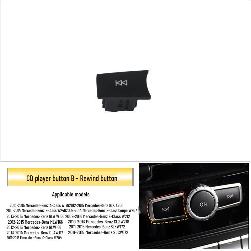 Mercedes-Benz C/B/E-Class Audio CD Button ML350 CLS GLK Console Volume & Track Adjustment