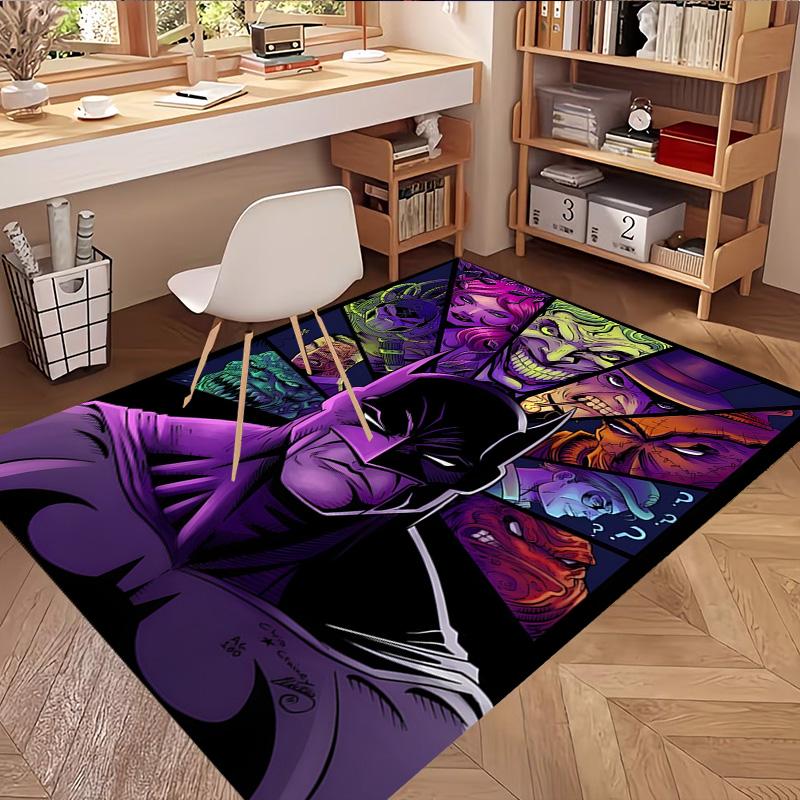 Batman Print Rug, Washable Floor Carpet, For Entryway Dorm Laundry Room Office Study, Home Decor Birthday Christmas Gift
