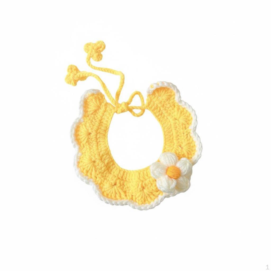 Flower Cat Soft Knit Knitted Cute & Stylish Dog Bib for Daily Wear, Photo Shoots,