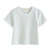 Women’s Striped Round Neck Short Sleeve T-shirt - New 2026 Summer Fashion, Combed Cotton, Versatile Color Block Design.
