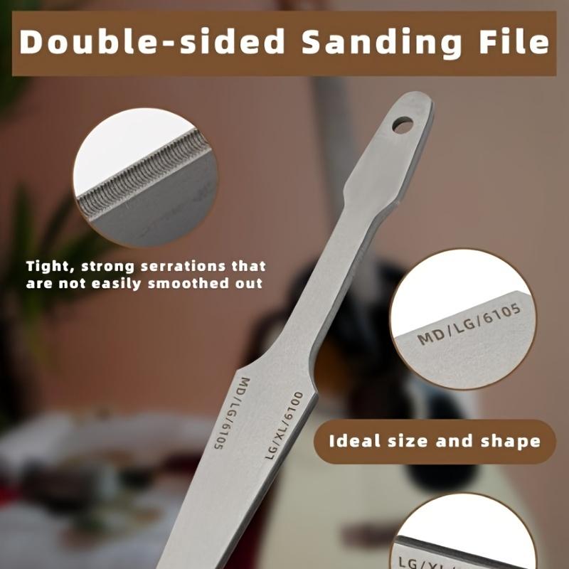 Two Sets Of Guitar Frets Double-sided Files, High Carbon Steel Design Wire Files, With Cleaning Brush Set
