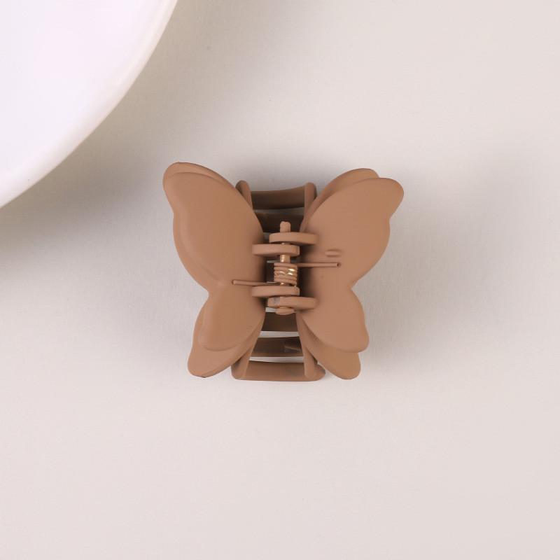 4cm Resin Bow Hair Clip Women's Solid Color Grab Clip Matte Simple Fashion Shark Clip Hairpin Hair Accessory