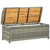 Garden Bench with Storage Space 120 cm Grey Poly Rattan