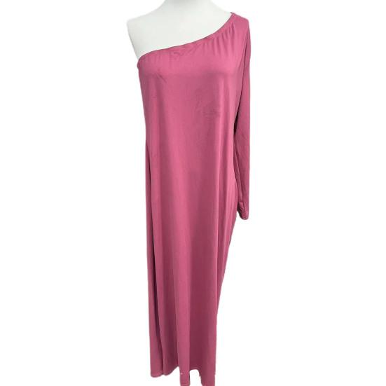 chinese dress ladies Loose Pleated Solid Color Boat Neck Maxi Dresses  Hoobd
