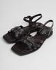Flache Sandalen Allsy 41869 36 schokoladenfarben Öko-Leder