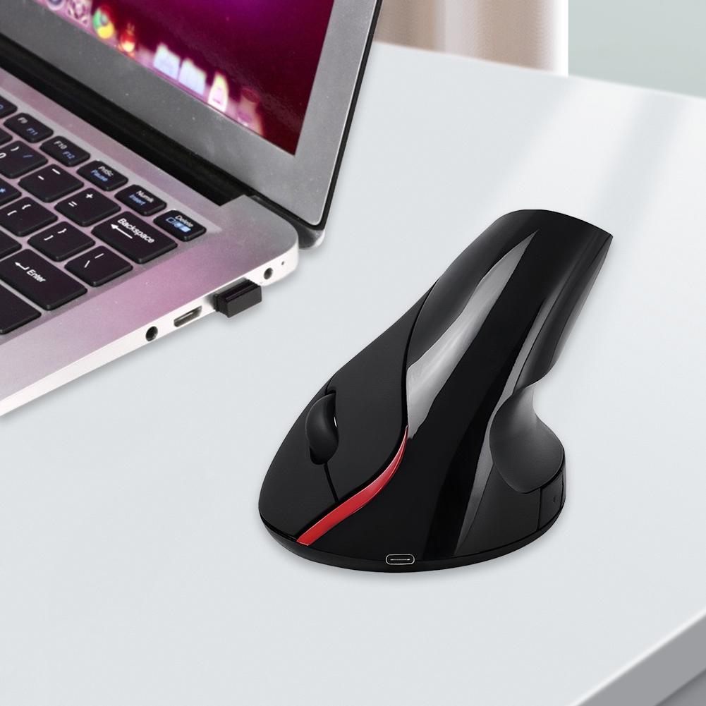2.4G Vertical Wireless Mouse Rechargeable Laptops Computer PC Mice W/ USB Receiver 2400 DPI for Laptop Laptop PC MacBook Windows