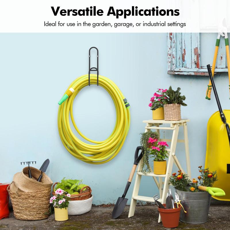 1pc Garden Hose Bracket Black Garden Hose Hanging Storage Rack Wall Mounted Water Pipe Hook Gardening Accessories