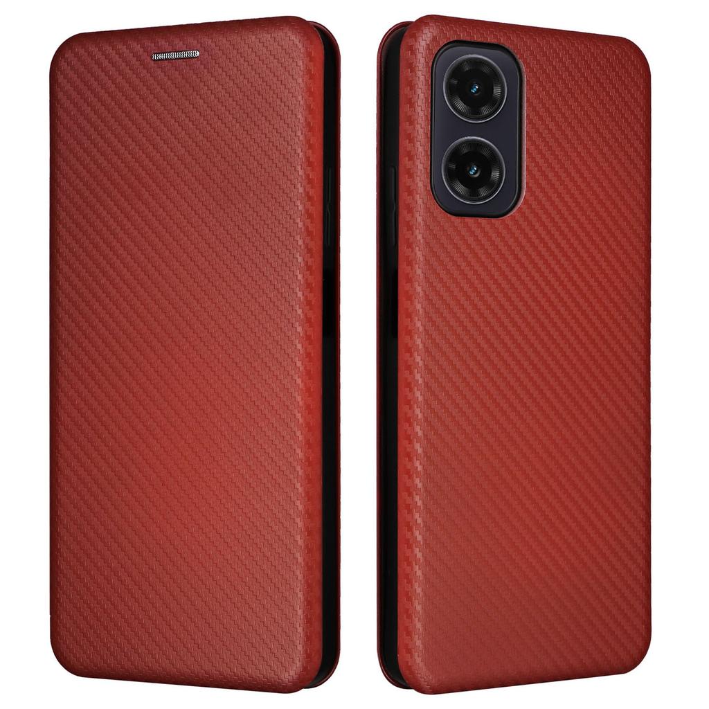 For Motorola Moto G35 5G Case Carbon Fiber Texture Drop-Proof PU Leather Phone Cover