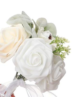 Lot de 4 Bouquets de Demoiselles d'Honneur 24cm Bouquet de Fleurs Artificielles pour Cérémonie de Mariage Anniversaire Table à Manger