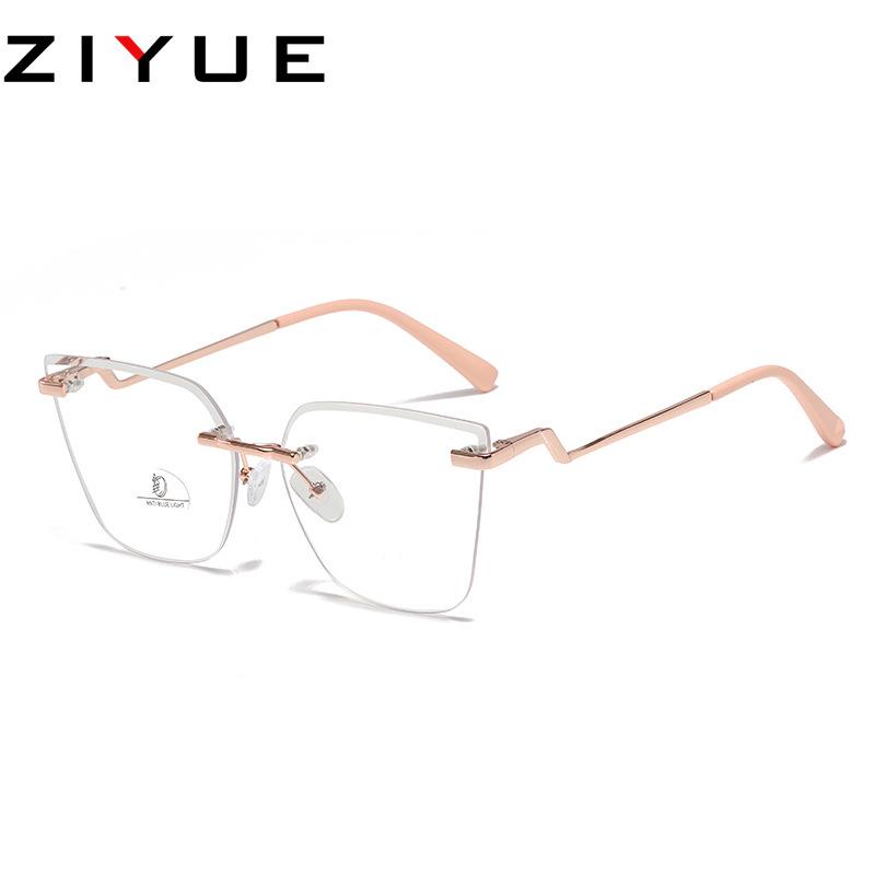 High-End Gold Rimless Glasses for Women: No Makeup Look, Creative Decoration, Internet Style
