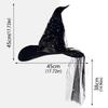 Mesh Yarn Cover Halloween Witch Hat With Veil Cosplay Accessories Pointed Mage Hat  Masquerade Ball