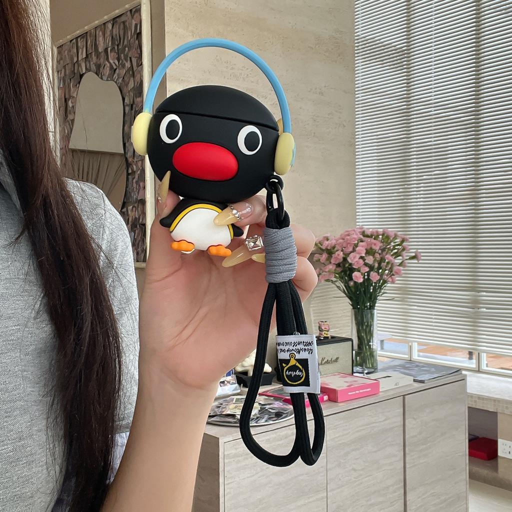 Headphones Penguin for Apple AirPods4 protective case AirPods pro3 Bluetooth headset case 2 silicone 3rd generation