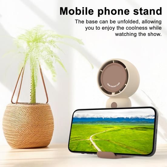 Small Handheld Fan Quiet 3 Speed Adjustable USB Rechargeable Summer Cooling Fan Portable Travel Mini Personal Fan Phone Holder