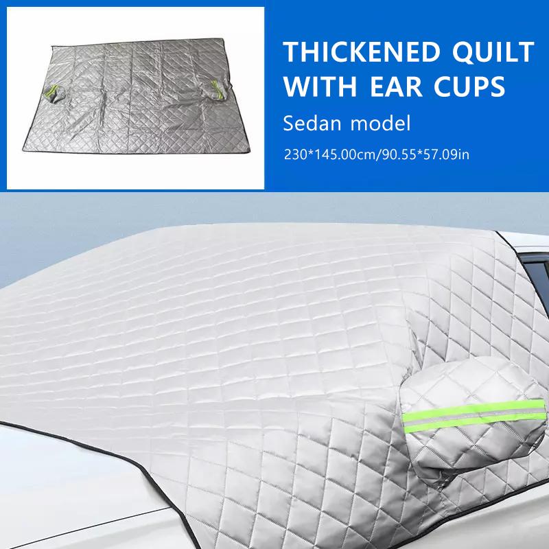 

SEAMETAL Зимний чехол на лобовое стекло автомобиля Утолщенный светоотражающий солнцезащитный козырек Водонепроницаемая защита от мороза Универсальный для внедорожника/седана 230*145cm(Sedan)