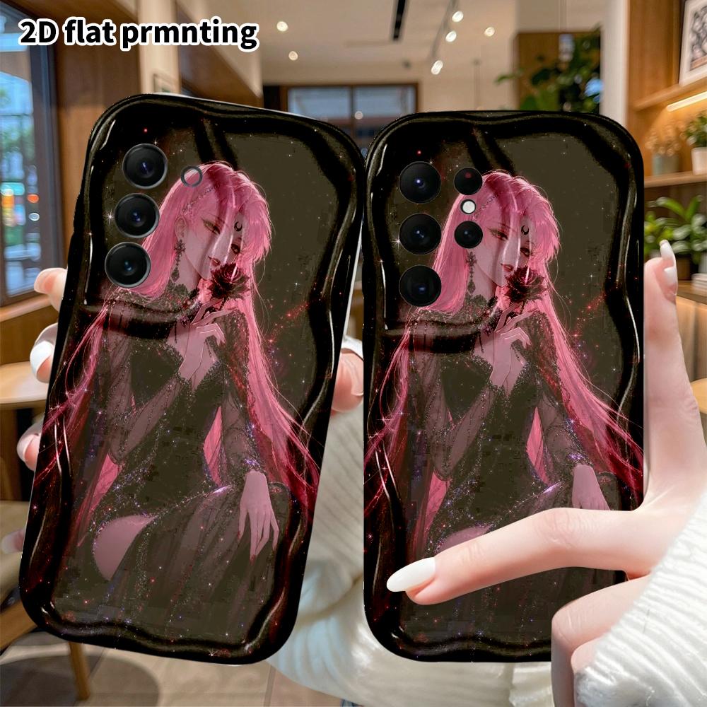Phone Case: 2D Flat Samsung Galaxy A34 A35 S20 S22 S21 FE Plus Ultra Protective Case, Pink Hair Dark Night, Christmas and Halloween Gift