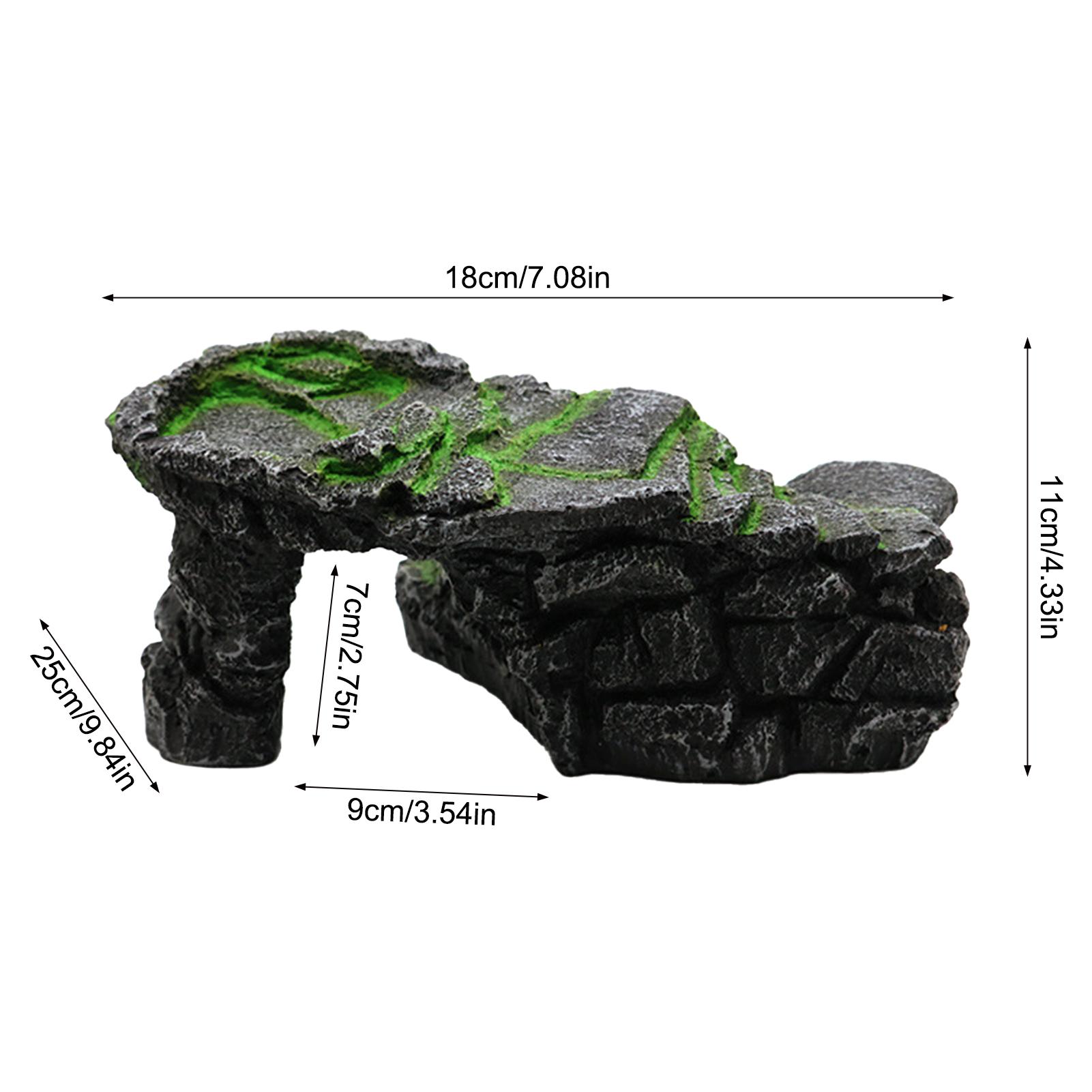 

Смола Пещера Черепаха Терраса Платформа для рептилий Аквариум Аквариум Ландшафтный дизайн Рокарий Украшение Домашний декор Укрытие для черепахи