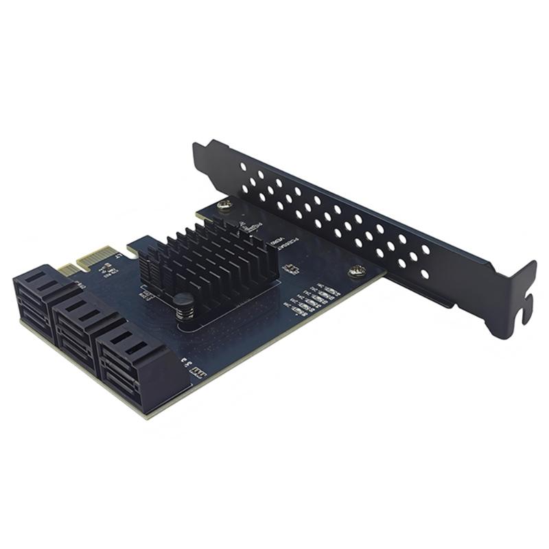 PCIE 1X/4X SATA3.0 Controller Card 6 Port 6Gbps PCIE SATA3.0 Expansion Card PCIE to SATA3.0 Controller PCIE GEN3 RTL9100VB Chip