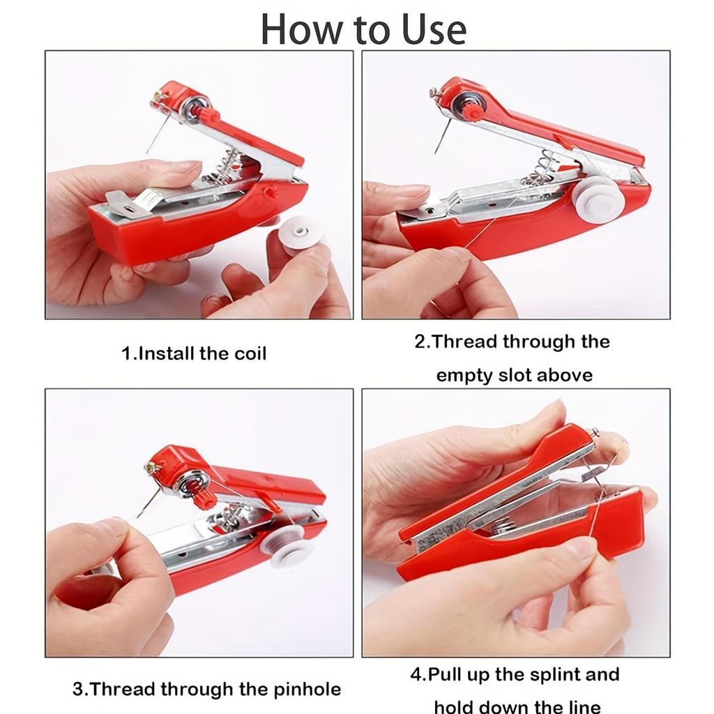 1 ks Domácí nezbytnosti pro cestovní použití Mini přenosné DIY vyšívání Bezdrátové ruční šicí stroje Ruční oděvní látky