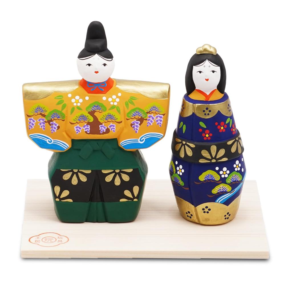 Fukubeya Hina Standing Doll with Toy Modern and Makes a Great Gift Seto-yaki Doll, Base, Workshop, Cute,