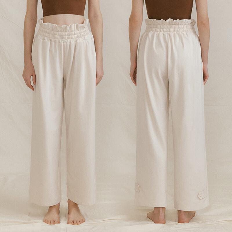 OEING Sporty Cinch-Waist Wide-Leg Yoga Pants S