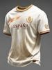 Steag Echipă Națională Spania 2026, Tricou Fotbal Fani, Leu Retro 3D Uscare Rapidă Sport Casual Top Bărbați Tricou