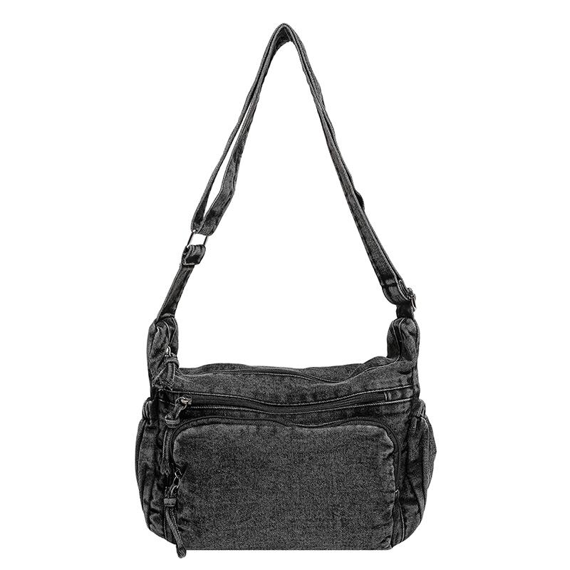 

New Women s Fashi Shoulder Bag Denim Tote Purse Crossbody Handbag with Lg Strap for Ladies Girls Daily Use Shopping wallet чёрный