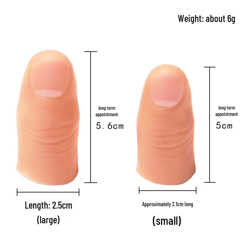 Magic Thumb Tip Silk Vanish Prop - White Fake Finger for Close-up Illusions