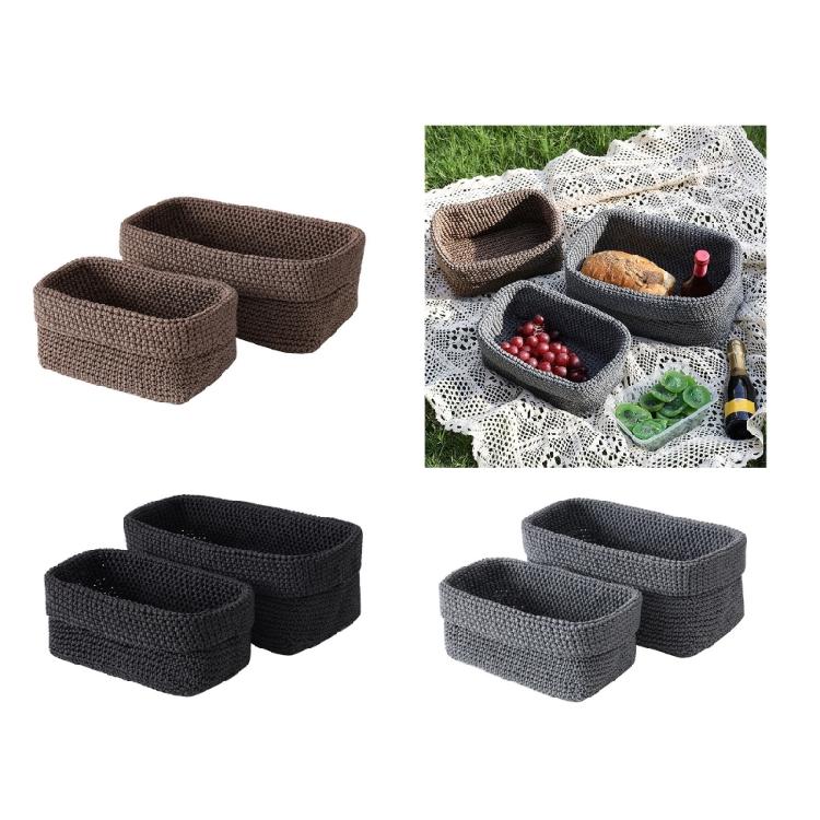 Creative Cotton Rope Woven Bin Woven Cotton Storage Baskets Sophisticated Organizers for Bathroom and Vanity Table