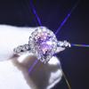 Platinbeschichteter Moissanit Quadratischer Cluster Ring für Damen Prinzessschliff Verlobungsring Simulierte Diamanten