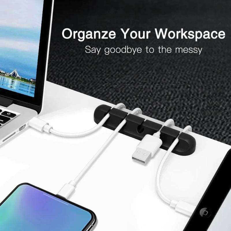 Cable Organizer Desktop Charging Cord Manager Wire Protector Storage Desktop Accessory Neat Tidy Convenient Portable