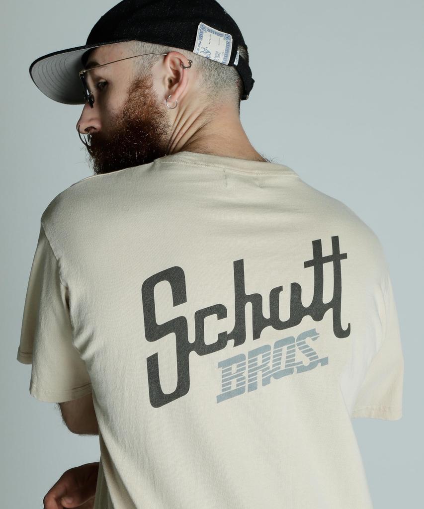 Schott SNOWWASH T-SHIRT Schott BROS. Men's Snowwash T-Shirt, Size XL, 040, Beige, 782-5134035