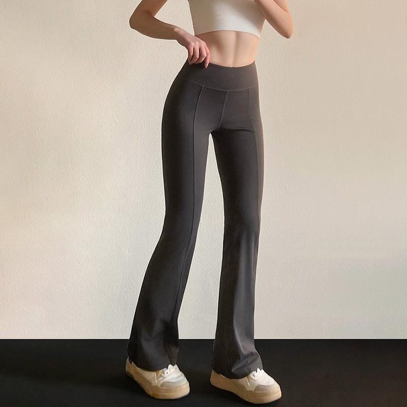 Womens High-Waisted Yoga Pants Wide-Leg Flared Leggings Workout Gym Fitness Casual Wear