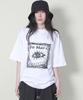 Deumakeu Oversized Square Print Short Sleeve T-Shirt White